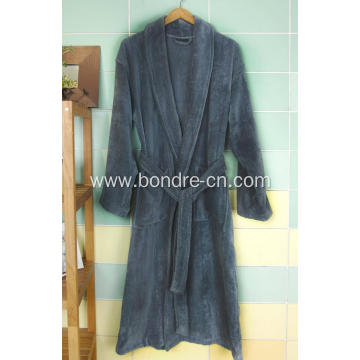 Valable  Men's Fleece Bathrobe With Large Lapel